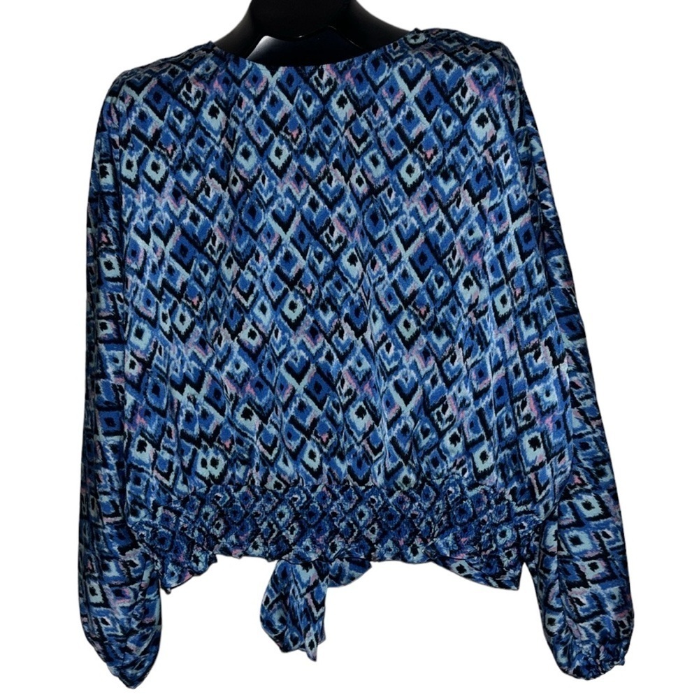 Marc Newyork style Colourful Geo pattern long sleeve blouse  Sz L New
